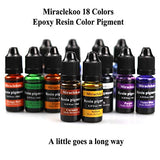 Miraclekoo 18 Colors Epoxy Resin Color Pigment Liquid Resin Color dye Translucent Resin Colorant Miraclekoo