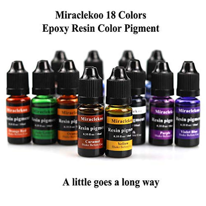 Miraclekoo 18 Colors Epoxy Resin Color Pigment Liquid Resin Color dye Translucent Resin Colorant - WoodArtSupply