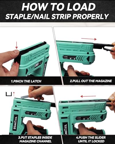 KingTool Electric Staple Gun, 3.7V Cordless 2-in-1 Stapler Nail Gun, 2.0Ah Battery Powered Cordless Staple Gun, 5000pcs Staples & Nails, Staple - WoodArtSupply