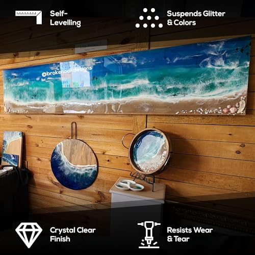 Designer Art Resin 2 GAL Kit / 256 oz, Clear Resin Epoxy for Craft Resin Art DIY, Bubble Free, High Gloss Finish, Food Grade Safe, BPA & VOC Free, Superclear