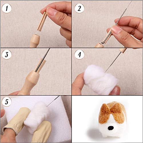 WILLBOND 10 Pieces Needle Felting Kit for Beginner Wool Felting Supplies  with Instructions Doll Making Manual Felting Foam Mat for Craft Birthday  Gift