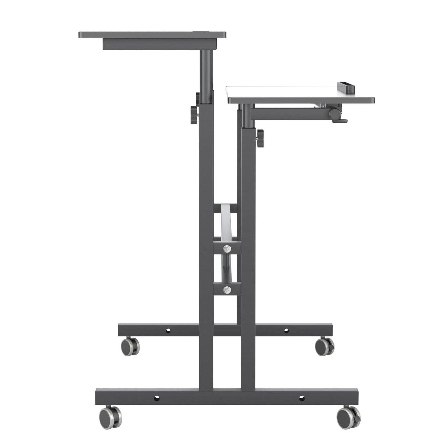 sogesfurniture Height Adjustable Sit Stand Workstation Mobile Standing Desk Home Office Desk with Standing and Seating,Black BHUS-101-2BK sogesfurniture