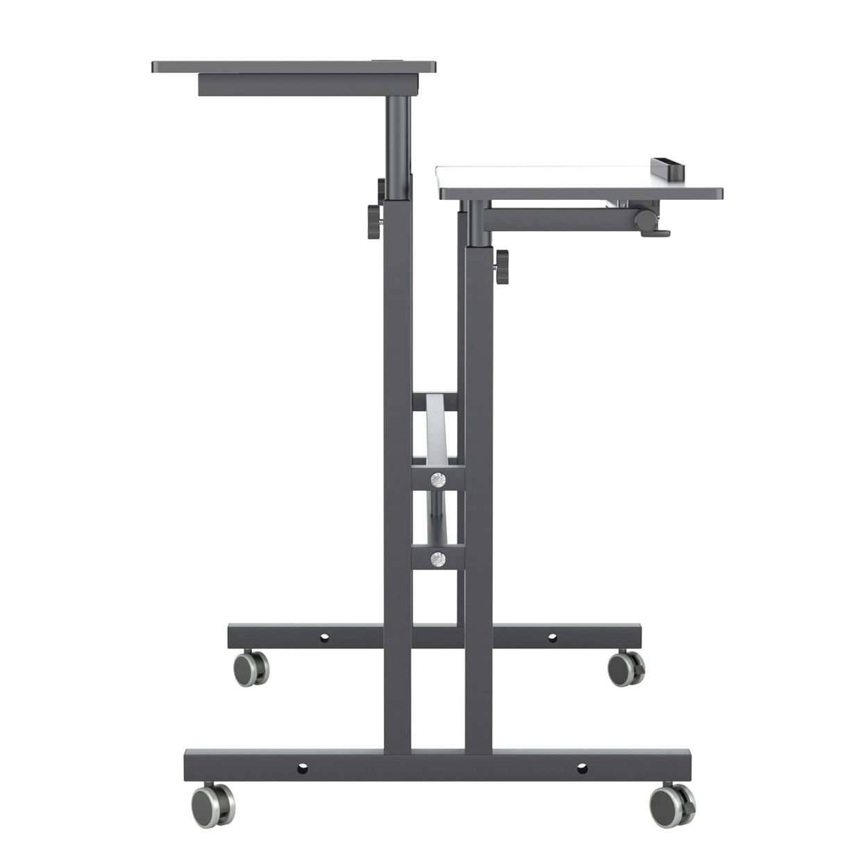 sogesfurniture Height Adjustable Sit Stand Workstation Mobile Standing Desk Home Office Desk with Standing and Seating,Black BHUS-101-2BK sogesfurniture