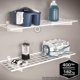 Hyloft 00967 45-Inch X 15-Inch Steel Wall Shelf Storage Rack for Garage, Low-Profile Brackets, Max Shelf Load 200 Pounds, Off White HyLoft