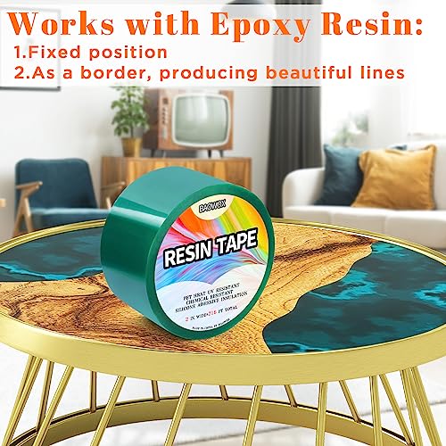 Baowox 2 Rolls 108 FT Resin Tape for Epoxy Resin Molding, Silicone Thermal Adhesive Tape, High Temperature Resistance Epoxy Release Tape for River - WoodArtSupply