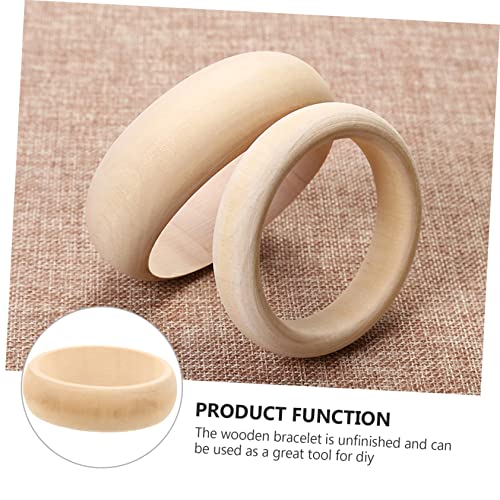 TEHAUX 12 pcs DIY Wooden Bracelet Wood Bangle Bracelets Wooden Cuff Bangle Unfinished Wood Bangle Slap Bracelets for Unfinished Wood Ring Wood Wrist - WoodArtSupply