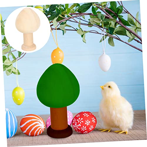 Gogogmee 20 pcs Easter Wooden Plain Wood Trees Miniature Wood Trees DIY Unfinished peg People Unfinished Wood Miniature Trees Wooden pegs for Crafts Gogogmee