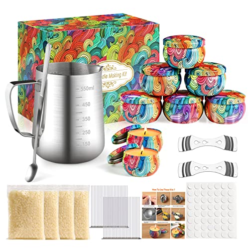 WINORD Candle Making Kit, Candle Making Supplies with Beeswax,Wicks,Wax,Tins,Pot,Holders-Complete DIY Arts and Crafts Set for WINORD