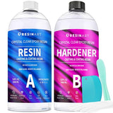 Crystal Clear Epoxy Resin - 64oz Epoxy Resin Kit, Not Yellowing High Gloss Bubbles Free Easy Mix 1:1 Ratio for Coating and Casting, Jewelry, Craft EPRESINART