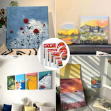 21 Packs Stretched Canvases for Painting, MultiSize 12x16, 10x12, 8x10, 5x7, 3x5, Round Canvas with 8x8,10x10,12x12, Primed Blank Canvas for Oil, ESRICH