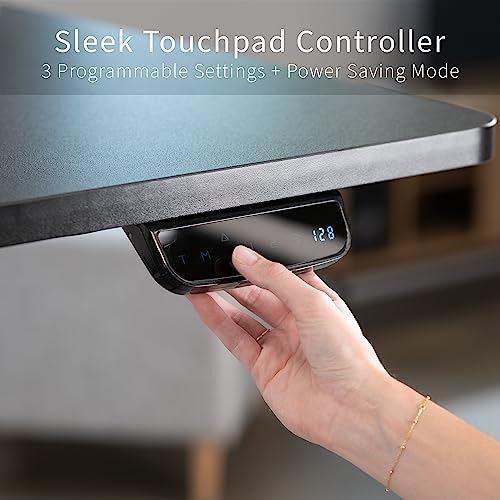 VIVO Electric Height Adjustable 71 x 36 inch Memory Stand Up Desk, Rustic Vintage Brown Table Top, Black Dual Motor Frame, Touch Screen Preset VIVO