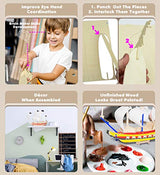 Puzzled 3D Puzzle Pirate Ship Wood Craft Construction Model Kit, Fun Unique & Educational DIY Wooden Toy Assemble Model Unfinished Crafting Hobby Puzzled