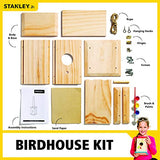 Stanley Jr DIY Bird House Kit for Kids and Adults - Easy Assembly Paint-A-Birdhouse Kit - Wooden Birdhouse Kit - Paint & Brushes Included STANLEY Jr.