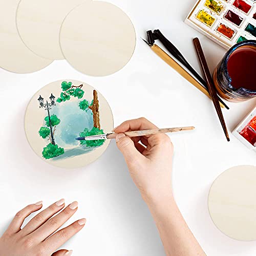 5Pcs 14 Inch Wood Circles for Crafts, Unfinished Blank Wooden Rounds Slice Wooden Cutouts for DIY Crafts, Door Hanger,Wood Buring, Painting KOOCHOICE