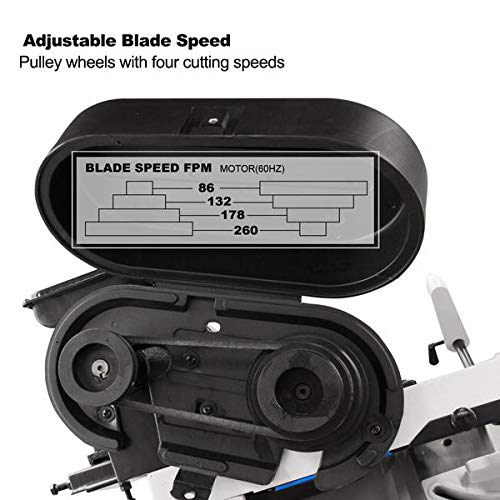 KAKA INDUSTRIAL BS-712R, 7"x12" Metal Band Saw, the bow can be swiveled between 45° and 90°Solid Design, Metal Cutting Band Saw, High Precision Metal KAKA INDUSTRIAL