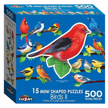 CRA-Z-Art - RoseArt - Mini-Shaped - Songbirds II - 500 Piece Jigsaw Puzzle - WoodArtSupply