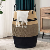 YOUDENOVA 105L Extra Large Woven Laundry Hamper Basket with Heavy Duty Cotton Rope Handles for Clothes and Toys in Bedroom, Nursery Room, Bathroom, YOUDENOVA
