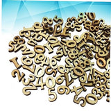 SEWOART 100pcs Pieces DIY Wooden Number Unfinished Crafts Numbers Wood Letters Wooden Number Chips Wood Number Cutouts Wedding Blank Puzzle Wooden SEWOART
