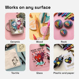 ARTISTRO 12 Acrylic Paint Pens for Fabric, Canvas, Rock, Glass, Wood - 3mm Medium Tip Paint Markers-Ideal Art Supplies for Adults and Kids ARTISTRO