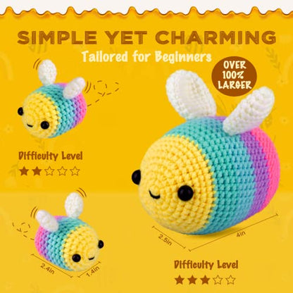 Crochetta Crochet Kit for Beginners, Beginner Crochet Starter Kit with Step-by-Step Video Tutorials, Beginner Crochet Kit for Adults Kids, Knitting