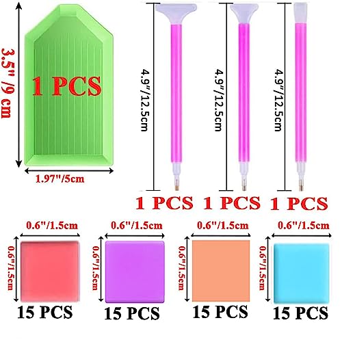 Diamond Painting Accessories & Art Tool Supplies-60PCS Colorful Diamond Painting Glue Clay-DIY Drilling Mud Embroidery Wax Tacky Kit-Glue Dot Clay Top2Stands