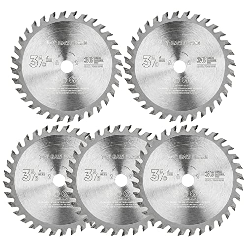 5Pcs TCT Circular Saw Blade 3-3/8'' Carbide Tipped for Wood Plastic Cutting with 10mm Arbor Compact Circular Saw Blade Set Firearth