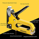 Upholstery 4 in 1 Staple Gun Heavy Duty, with 6000 Staples, Remover, Gloves, Manual Brad Nailer Power Adjustment Stapler Gun for Wood, Upholstery, YEAHOME