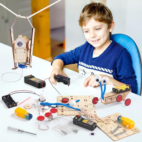 STEM Kits for Kids Ages 8-10-12, Robot Building Crafts Kit for Boys Age 6-8, Wood Science Projects, 3D Wooden Puzzles, Woodworking Model Christmas Yutin