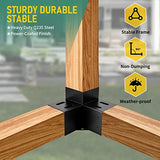 YVHFWOY 4x4 3-Way Pergola Brackets, 90° Right Angle Corner Extension Bracket Woodworks DIY Pergola kit with Black Powder Coated,Modular Sizing YVHFWOY