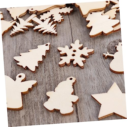 TEHAUX 100PCS Natural Unfinished Wood Slices Christmas Rustic Decor Unfinished Christmas Ornaments Unfinished Wood Crafts Centerpieces Rustic Wood TEHAUX