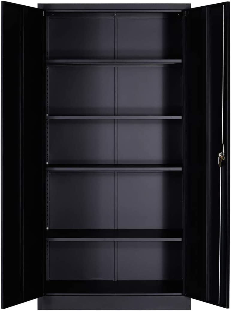LUCYPAL Metal Storage Cabinet with Locking Doors,Locking Steel Storage Cabinet with 4 Adjustable Shelves,72" H Tall Tool Storage Cabinet for