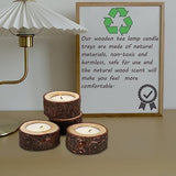 LUNKUIVY 30 Pack Wooden Tealight Candle Holders Wood Votive Candle Holders for Home Wedding Halloween Christmas Party and Festival Decoration LUNKUIVY