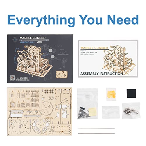 Rowood 3D Wooden Marble Run Puzzle Craft Toy, Gift for Adults & Teen Boys Girls, Age 14+, DIY Model Building Kits - Tower Coaster(Marble Climber) Rowood