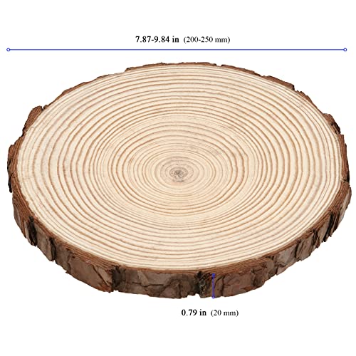 KEILEOHO 9 PCS 8-10 Inch Wood Slices, Round Rustic Wood Slices, Craft Unfinished Wood Kit Natural Wood Circles for Crafts, Centerpieces Paintings, KEILEOHO