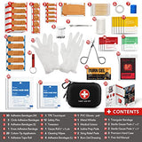 Mini First Aid Kit, 100 Pieces Water-Resistant Hard Shell Small Case - Perfect for Travel, Outdoor, Home, Office, Camping, Hiking, Car (Black) THRIAID