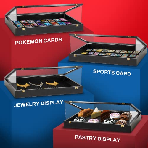 PENNZONI Trade Show Display Portable Case, Clear Acrylic Box for Pastry Display, Display Case for Exhibits w/Acrylic Side Guards | Black with Black - WoodArtSupply