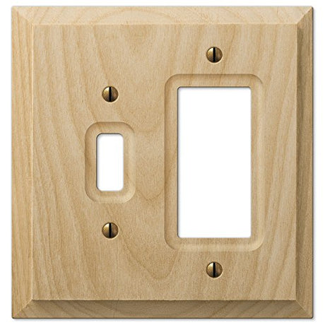 Amerelle Baker Single Toggle/Single Rocker Unfinished Wood Wallplate AMERELLE