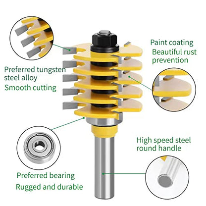 Domino Joiner Tool, Domino Joiner, 3 Wing Adjustable Woodworking Router Bit Dove Tailing Router Jig 8mm Shank for Plywood for Medium Density - WoodArtSupply