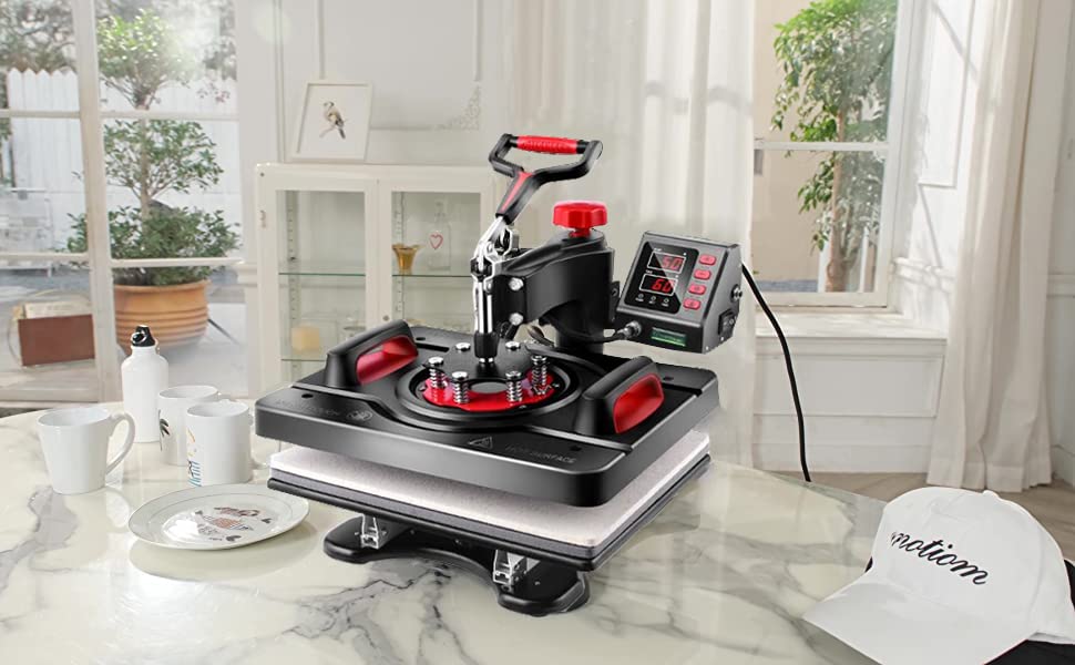 AKEYDIY 8 in 1 Heat Press Machine Professional Sublimation Machine 15" X 12" Swing Away Shirt Printing Heat Transfer Digital Industrial-Quality Heat AKEYDIY