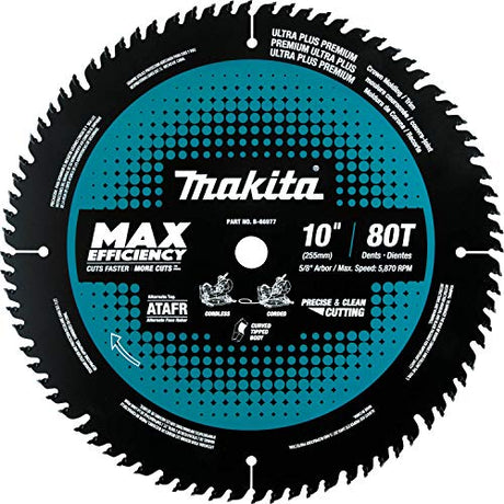 Makita B-66977 10" 80T Carbide-Tipped Max Efficiency Miter Saw Blade Makita