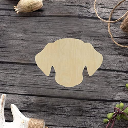 Dog Face Puppy Wood Craft Unfinished Wooden Cutout Art DIY Wood Signs Inspirational Wall Plaque Classic Wood Wall Hanging Decor for Home Laundry Room - WoodArtSupply