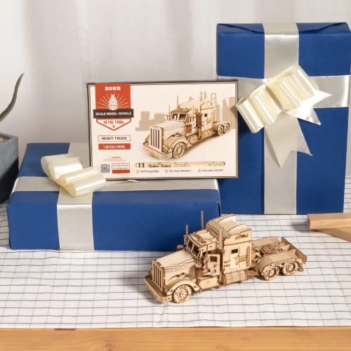 ROKR Model Car Kits Wooden 3D Puzzles Model Building Kits for Adults-Educational Brain Teaser Assembly Model for Adults to Build, Desk Decor/DIY - WoodArtSupply