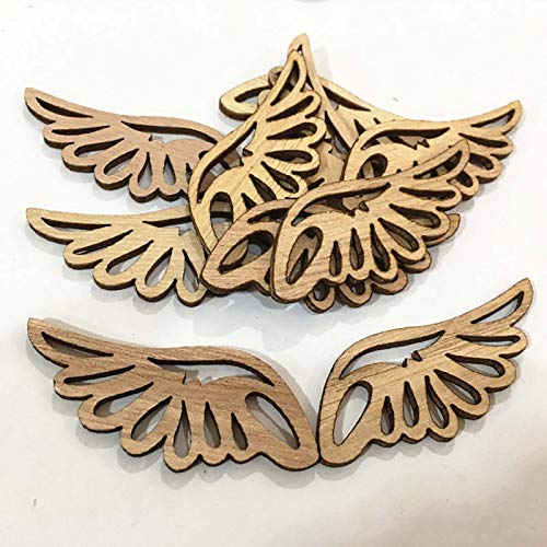 Angel Wings Wood Slices, Unfinished Wood Cutout,DIY Craft Ornaments Craft 80pcs - WoodArtSupply