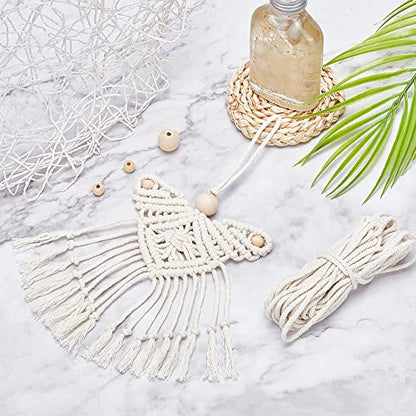 ORIGACH 3 Sets DIY Macrame Angel Kit, Boho Macrame Angel Wall Hanging Ornament, Angel with Heart Shaped Wings Macrame DIY Kit Tutorial for Adults - WoodArtSupply