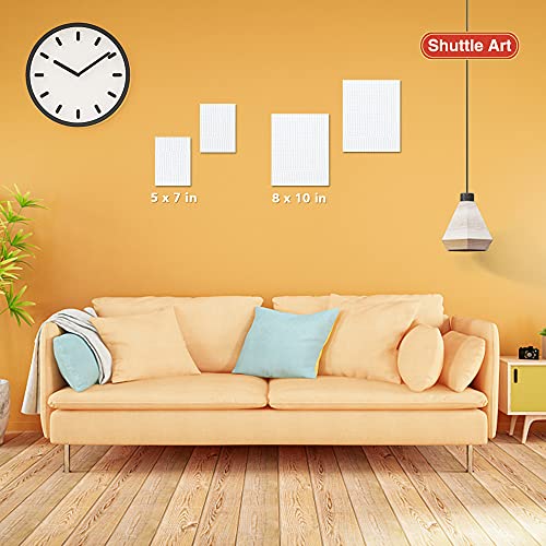 Shuttle Art Painting Canvas Panels, 36 Pack, 5x7, 8x10in (18 of Each), 100% Cotton, Primed White Canvas Boards for Painting, Blank Canvases for Kids, - WoodArtSupply