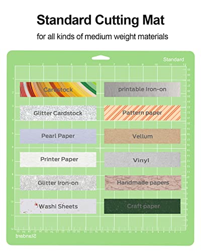 Gwybkq Cutting Mat for Cricut Maker 3/Maker/Explore 3/Air 2/Air/One 12 Pack 12x12 Cut Mats Replacement Accessories Adhesive Sticky Green Cricket Gwybkq