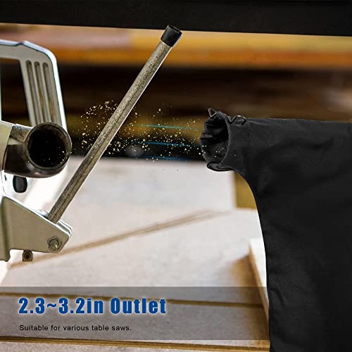Black Table Saw Dust Collector Bag for 10" Tablesaws, Compatible with Bosch/Dewalt/Makita/Ryobi/Craftsman/Porter FACULX