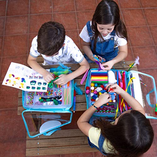 Arts and Crafts Supplies for Kids - 1600+Pcs Craft Kits for Kids - DIY School Craft Project for Kids Age 4 5 6 7 8-12 Gifts for Girls and Boys Crafts Art with smile