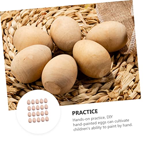 COHEALI 60 pcs Easter Eggs Unfinished Wooden Eggs White Wooden Eggs Unfinished Unpainted Wooden Eggs Wooden Hen Eggs Wood Eggs for Crafts Paint kit COHEALI