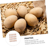 COHEALI 60 pcs Easter Eggs Unfinished Wooden Eggs White Wooden Eggs Unfinished Unpainted Wooden Eggs Wooden Hen Eggs Wood Eggs for Crafts Paint kit COHEALI